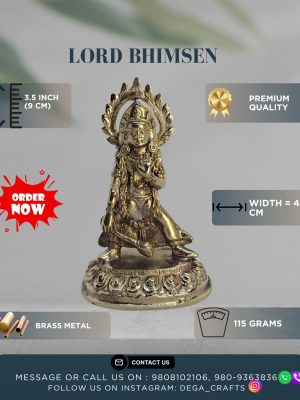 Premium 3.5" Brass Bhimsen Statue – Symbol of Strength & Prosperity